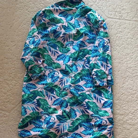 Printfresh Tropical Leaf Pajama Shirt - Blue and Green - Picture 5 of 5